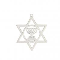 Edelstahl Schmuck Anhänger, 304 Edelstahl, Hexagram, DIY & hohl, keine, 28x34.30mm, verkauft von PC