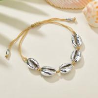 Bhlaosc Jewelry Bracelet, Shell, dath airgid plated, jewelry faisin & do bhean, Fad Thart 11-27 cm, Díolta De réir PC