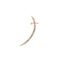 Fashion Øreringe Cuff, Zinc Alloy, KC guldfarve belagt, mode smykker & for kvinde & med rhinestone, gylden, nikkel, bly & cadmium fri, 15x46mm, Solgt af PC