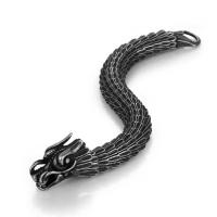 Jewelry Cruach dhosmálta Bracelet, 316L Cruach dhosmálta, Dragon, fhad éagsúla do rogha & do fear & blacken, dubh, 15.20mm, Díolta De réir PC