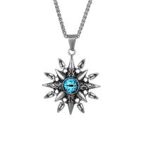 Evil Eye Pendants 316L Stainless Steel Eight Point Star DIY & evil eye pattern & for man & blacken Sold By PC