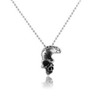 Stainless Steel Skull Pendants 316L Stainless Steel punk style & DIY & for man original color Sold By PC