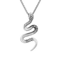 Rustfrit stål Animal Pendler, 316L Stainless Steel, Snake, poleret, du kan DIY & for mennesket, oprindelige farve, 28x54mm, Solgt af PC