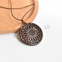 Collares de Moda, Coco, con Cordón de cera, Esférico, Joyería, marrón, 4mm, longitud 44 cm, Vendido por UD