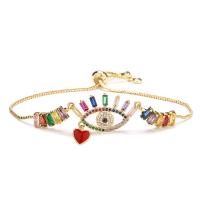 Bracelet Evil Eye bijoux, laiton, Placage, bijoux de mode & modèles différents pour le choix & pavé de micro zircon, plus de couleurs à choisir, protéger l'environnement, sans nickel, plomb et cadmium, Longueur 16-21 cm, Vendu par PC