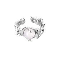 925 sterling zilver Earring Cuff, met Witte Agaat, geplatineerd, mode sieraden & voor vrouw, 10.50mm, Verkocht door PC