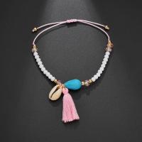 Fashion Jewelry Anklet Resin with Seedbead & Shell Length Adjustable & for woman Length Approx 13-27 cm Sold By PC