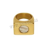 Stainless Steel Finger Ring 304 Stainless Steel with Acrylic 18K gold plated fashion jewelry & for woman golden Sold By PC