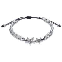 Zinklegering armbandkettingen, Zinc Alloy, met Wax, Zeester, plated, mode sieraden & voor vrouw, Lengte Ca 5.9-11.8 inch, Verkocht door PC