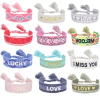 polyester et coton bracelet, bijoux de mode & unisexe & avec le motif de lettre, plus de couleurs à choisir, Longueur Environ 5.9-11.8 pouce, Vendu par PC