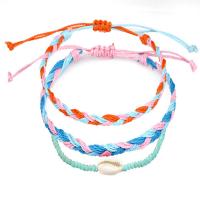 Trendy Wax cord armbanden, met Schelp & Kristal, drie stuks & Bohemien stijl & uniseks, Lengte Ca 6.3-11 inch, Verkocht door Stel