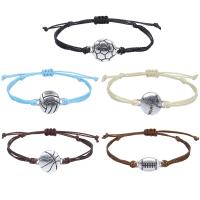 aleación de zinc Pulsera, con Cordón de cera, chapado, Joyería & unisexo & diferentes estilos para la opción, longitud aproximado 5.5-11 Inch, Vendido por UD