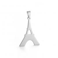 Rozsdamentes acél Ékszerek Medálok, 304 rozsdamentes acél, Eiffel-torony, divat ékszerek & DIY, több színt a választás, 20x28mm, Által értékesített PC