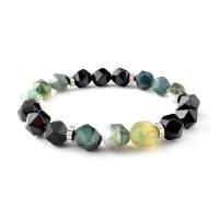 Gemstone Armbånd, Ædelsten, med 304 rustfrit stål, poleret, mode smykker & forskellige materialer til valg & Unisex, 10mm, Længde Ca. 7.48-7.87 inch, Solgt af PC