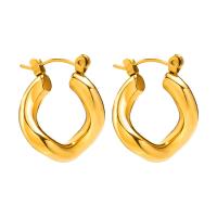 Stainless Steel Lever Terug Earring, 304 roestvrij staal, mode sieraden & voor vrouw, gouden, 20x18mm, Verkocht door pair