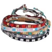 Trendy Wax cord armbanden, met Seedbead & Kristal, Traan, handgemaakt, Bohemien stijl & uniseks & verstelbaar, meer kleuren voor de keuze, Lengte Ca 14-25 cm, Verkocht door PC