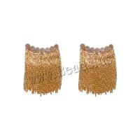 Fringe pendientes de la manera, metal, chapado en oro real, Joyería & para mujer, libre de níquel, plomo & cadmio, 20x32mm, Vendido por Par