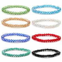 Pulseras de Cristal, con metal, chapado, Joyería & con diamantes de imitación, más colores para la opción, libre de níquel, plomo & cadmio, 6mm, longitud 18.5 cm, Vendido por UD