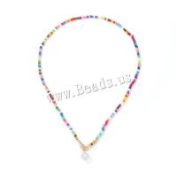 Seed verre collier de perles, Seedbead, avec perle de plastique, fait à la main, bijoux de mode & styles différents pour le choix & pour femme, multicolore, protéger l'environnement, sans nickel, plomb et cadmium, Longueur Environ 44 cm, Environ 48 cm, Vendu par PC