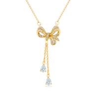 Collier d'acier titane, avec 5cm chaînes de rallonge, Plaqué d'or 24K, bijoux de mode & pour femme & avec strass, doré, Longueur Environ 40 cm, Vendu par PC