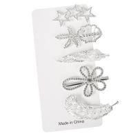 Barrette, alliage de zinc, avec perle de plastique, Placage, bijoux de mode & styles différents pour le choix & pour femme & avec strass, plus de couleurs à choisir, 180x80mm, 5ensemblessérie/sac, Vendu par sac