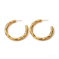 Stainless Steel Stud Earrings 304 Stainless Steel Vacuum Ion Plating fashion jewelry & for woman golden Sold By Pair