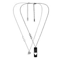 Colar de casal, Aço inoxidável 304, with 2.36inch,2.56inch extender chain, banhado, 2 peças & joias de moda & unissex, comprimento Aprox 18.11 inchaltura, Aprox 20.08 inchaltura, vendido por Defina