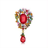 Zinc Alloy Brooches with Crystal antique gold color plated fashion jewelry & for woman & with rhinestone nickel lead & cadmium free Sold By PC