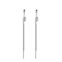 925 Sterling Zilver Tassel Earring, met Plastic Pearl, geplatineerd, Koreaanse stijl & voor vrouw, 80mm, Verkocht door PC