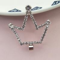 DIY Jewelry Supplies Zinc Alloy Crown silver color plated with rhinestone nickel lead & cadmium free Sold By Bag