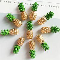 DIY Smykker Supplies, Zinc Alloy, Pineapple, guldfarve belagt, du kan DIY, nikkel, bly & cadmium fri, 19x24mm, 10pc'er/Bag, Solgt af Bag