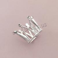 DIY Jewelry Supplies Zinc Alloy Crown silver color plated with rhinestone nickel lead & cadmium free Sold By Bag