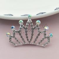 DIY Jewelry Supplies Zinc Alloy Crown silver color plated with rhinestone nickel lead & cadmium free Sold By Bag