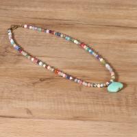 Collier bijoux de pierre gemme, Amazonite, avec pierre gemme, bijoux de mode & pour femme, couleurs mélangées, Longueur Environ 45 cm, Vendu par PC