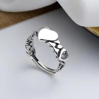 Sterling Silver smycken finger ring, 925 sterling silver, Hjärta, mode smycken & för kvinna, nickel, bly och kadmium gratis, 8mm, Säljs av PC