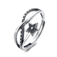 Bijoux de bague en argent sterling , Argent sterling 925, étoile, bijoux de mode & pour femme, protéger l'environnement, sans nickel, plomb et cadmium, 11mm, Vendu par PC