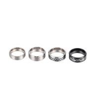 Stainless Steel Finger Ring 304 Stainless Steel plated 4 pieces & fashion jewelry & for man Sold By Set