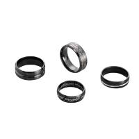 Rozsdamentes acél Finger Ring, 304 rozsdamentes acél, galvanizált, 4 darab & divat ékszerek & az ember, Által értékesített Bag