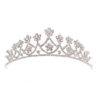 Tiaras, liga de zinco, joias de moda & para mulher & com strass, níquel, chumbo e cádmio livre, Diametro interno:Aprox 140mm, vendido por PC