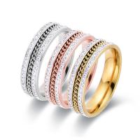 Anillo de dedo acero inoxidable del Rhinestone, acero inoxidable 316L, Donut, diverso tamaño para la opción & para mujer & con diamantes de imitación, más colores para la opción, Vendido por UD