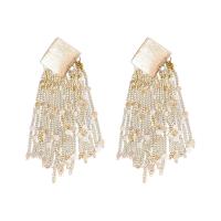 Fashion Fringe Earrings Brass plated fashion jewelry & for woman nickel lead & cadmium free Sold By Pair