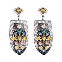 Pendientes de Perno de Aleación de Zinc, Joyería & para mujer & con diamantes de imitación, libre de níquel, plomo & cadmio, 101x36mm, Vendido por Par