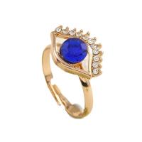 Anillo de Aleación de Zinc, chapado en color dorado, Joyería & para mujer & con diamantes de imitación, dos diferentes colores, Vendido por UD