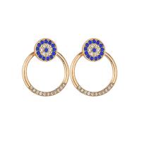 Zinc Alloy Stud Earring gold color plated fashion jewelry & for woman & with rhinestone Sold By Pair