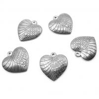 Stainless Steel Heart Pendants 304 Stainless Steel polished vintage & DIY original color Sold By PC