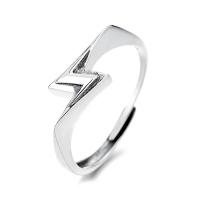 Sterling Silver Jewelry Finger Ring, 925 Sterling Silver, Lightning Siombail, jewelry faisin & do bhean, nicil, luaidhe & caidmiam saor in aisce, 6mm, Díolta De réir PC