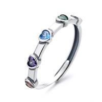 Sterling Silver Jewelry Finger Ring, 925 sterline d'argento, gioielli di moda & Micro spianare cubic zirconia & per la donna, assenza di nichel,piombo&cadmio, 3.5mm, Venduto da PC