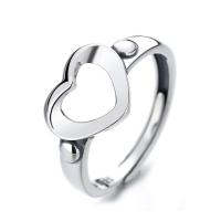 Bijoux de bague en argent sterling , Argent sterling 925, coeur, bijoux de mode & pour femme, protéger l'environnement, sans nickel, plomb et cadmium, 10mm, Vendu par PC