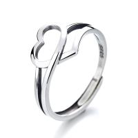 Anillo de Plata Esterlina, Plata de ley 925, Corazón, Joyería & para mujer, libre de níquel, plomo & cadmio, 10mm, Vendido por UD