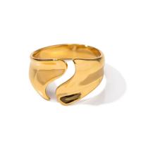 Vinger Ring in edelstaal, 304 roestvrij staal, mode sieraden & voor vrouw, gouden, Verkocht door PC